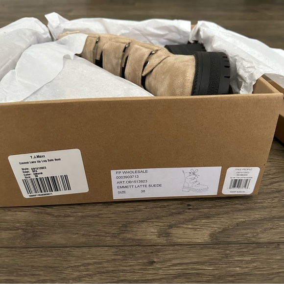 Emmett Lace Up Boot in Latte Suede - Picture 6 of 7